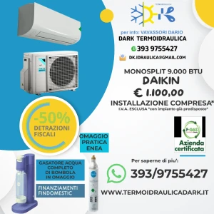 PROMO CONDIZIONATORE DAIKIN MONOSPLIT INVERTER POMPA DI CALORE REFRIGERANTE R32 CLASSE A